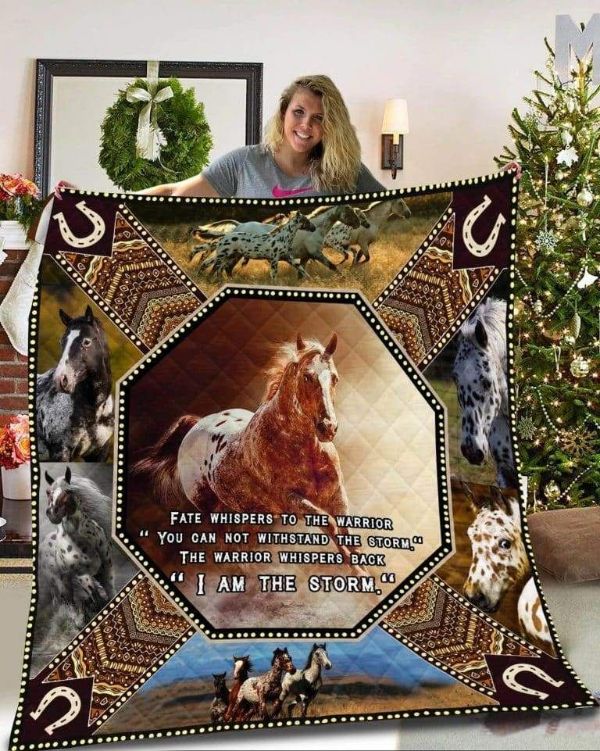 Strong Warrior Storm Horse Quilt Bed Set