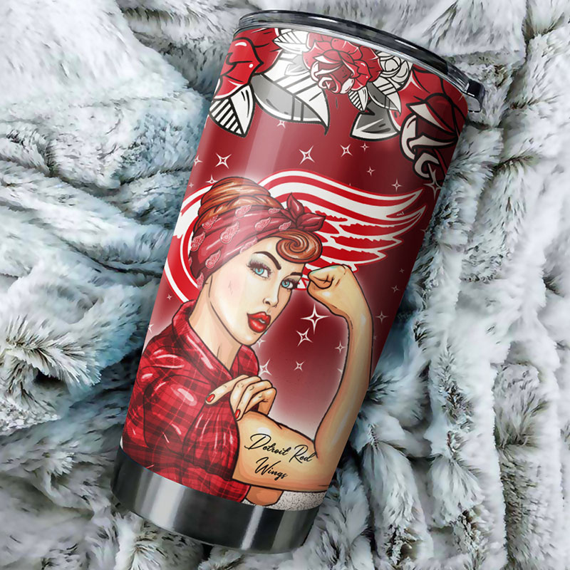 Strongest Mom Ever with Detroit Red Wings NHL Tumbler - Image 2