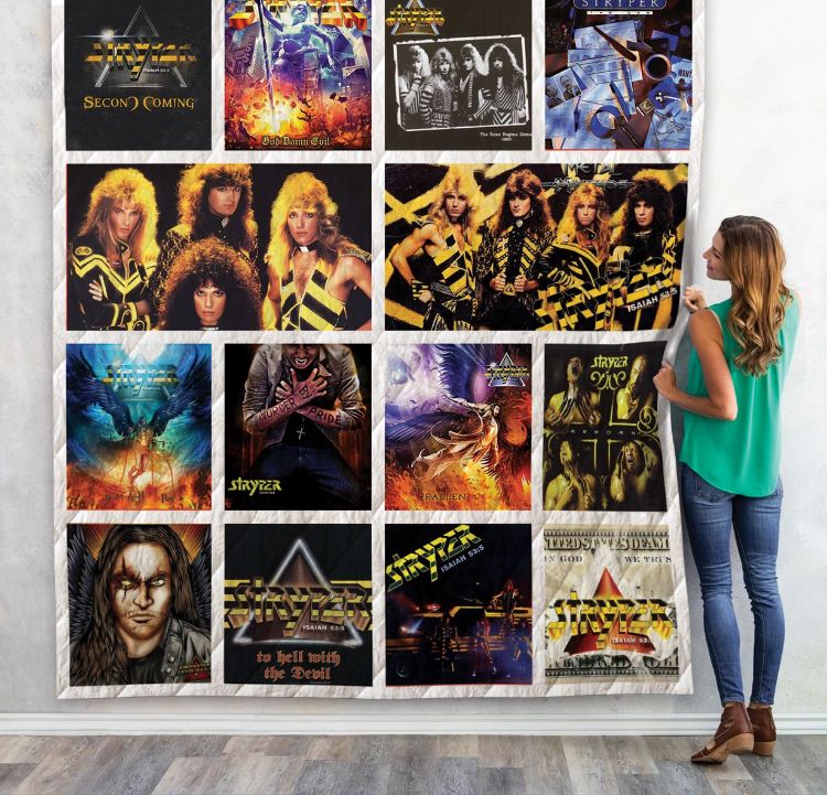 Stryper Albums Vintage Quilt Blanket for Christian Metal Fans