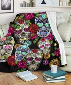 Sugar Skull Premium Blanket Quilted Bedding Set - Perfect for Fans