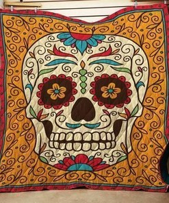 Sugar Skull Ver 2 Quilted Bedding Set - Perfect for Festivities