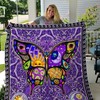 Sun And Moon Hippie Quilt Blanket With Butterfly Design