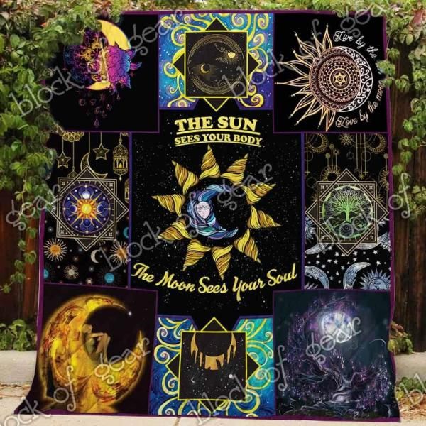 Sun Moon And Thousand Stars The Sun Sees Your Body Quilt Bedding Set for Astrology Lovers