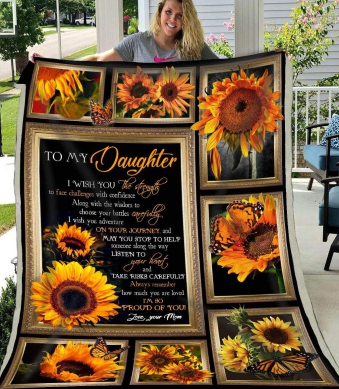 Sunflower Blanket For Daughter's Comfort