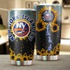 Sunflower Design New York Islanders NHL Tumbler - Ideal Beverage Container for Sports Enthusiasts