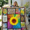 Sunflower Hippie Quilt With Good Vibes & Positive Energy