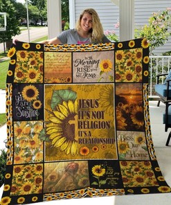 Sunflower Jesus Quilt Blanket To Show Your Love For God
