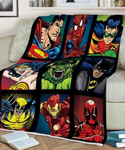 Super Hero Marvel Comics Christmas Comfy Sofa Throw Blanket - Ideal for Marvel Fans