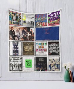 Super Junior Quilt Blanket with K-pop Music Artwork