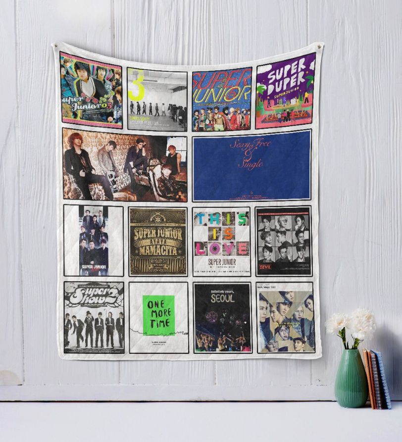 Super Junior Quilt Blanket with K-pop Music Artwork
