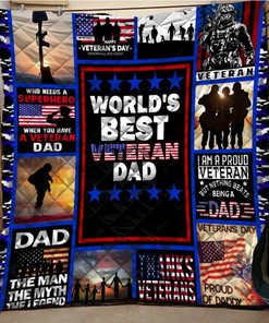 Superhero Veteran Dad Fleece Blanket: Perfect for Family