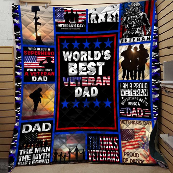 Superhero Veteran Dad Fleece Blanket: Perfect for Family