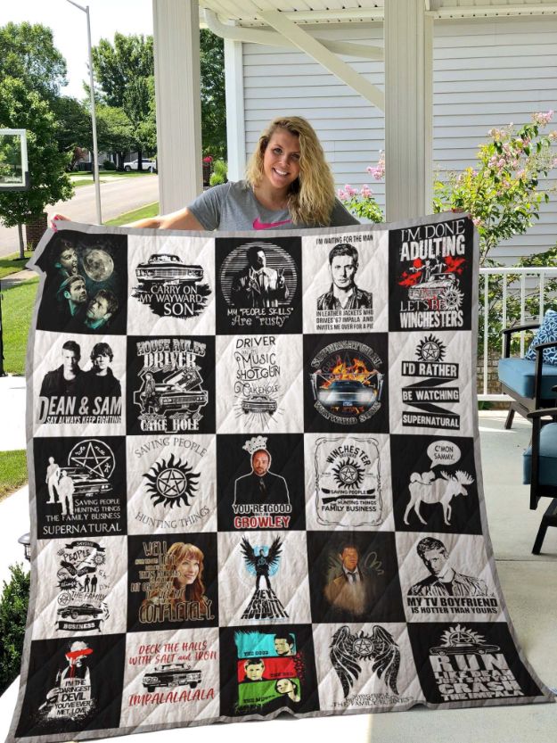 Supernatural T-Shirts Quilt Bedding Set for Fans of the Show
