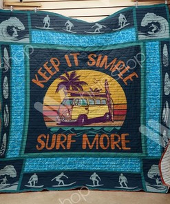 Surfing Keep It Simple Surf More Quilt Blanket Bed Set Queen for Fans