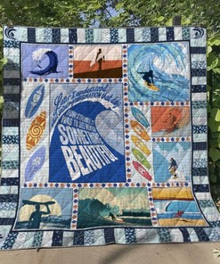 Surfing Quote Personalized Quilt Bedding Set Great for Gift Giving