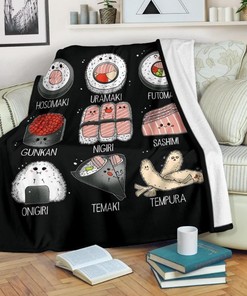 Sushi Names For Sushi Lover Fleece Blanket for Foodies