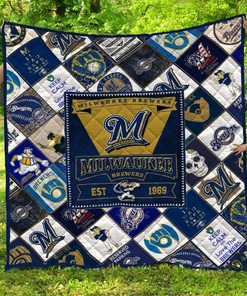 Swing For The Fences With Milwaukee Brewers Quilt Blanket