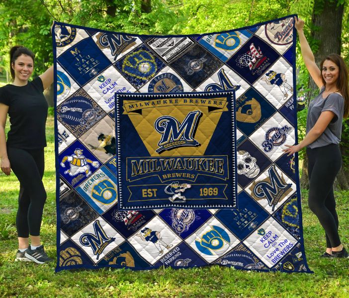 Swing For The Fences With Milwaukee Brewers Quilt Blanket