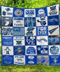 Sycamores NCAA Indiana State Sycamores Collection Combined Quilt Bedding Set