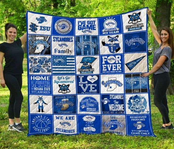 Sycamores NCAA Indiana State Sycamores Collection Combined Quilt Bedding Set