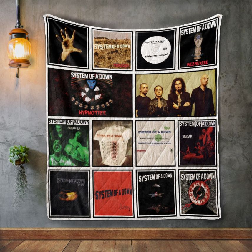 System Of A Down Album Covers Vintage Quilt Blanket Bed Set for Fans
