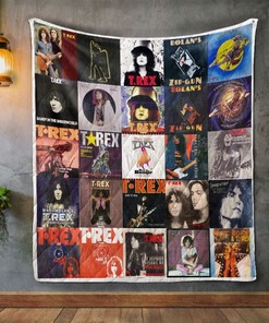 T. Rex Album Covers Vintage Quilt Bedding Set for Girls