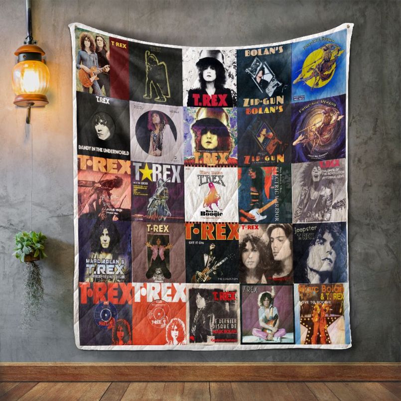 T. Rex Album Covers Vintage Quilt Bedding Set for Girls