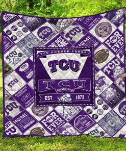TCU Horned Frogs EST 1873 Quilt Bedding Set with Sporty Look