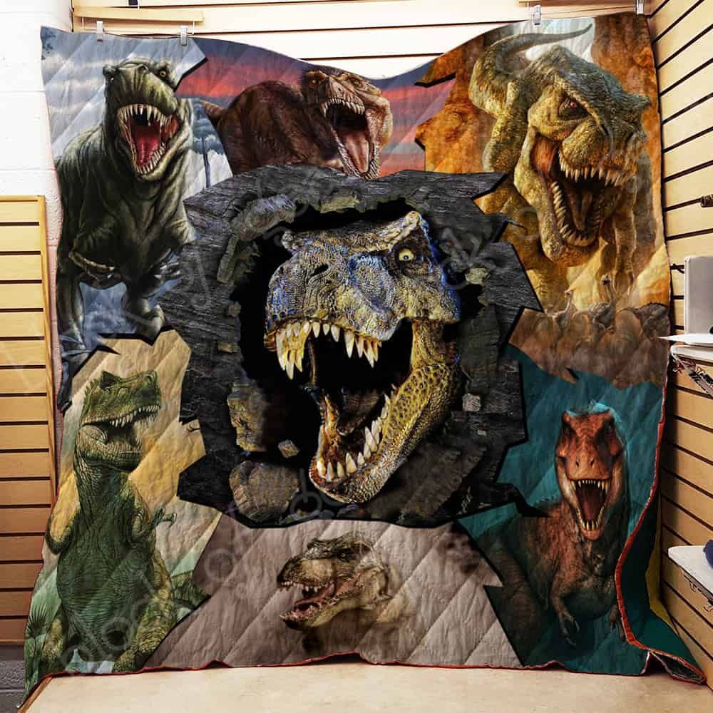 T-Rex Quilt Blanket for Dinosaur Lovers