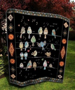 Ta030505 Quilt Blanket - Bird On Wire Home Decor