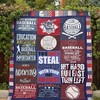 Talk Baseball To Me Quilt Blanket with Sports Theme