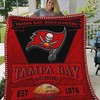 Tampa Bay Buccaneers Red EST 1976: Quilt Bedding Set with Fleece Blanket for Buccaneers Fans