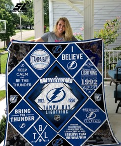 Tampa Bay Lightning Bring The Thunder Baseball Quilt Blanket - Baseball Quilt Bedding Set