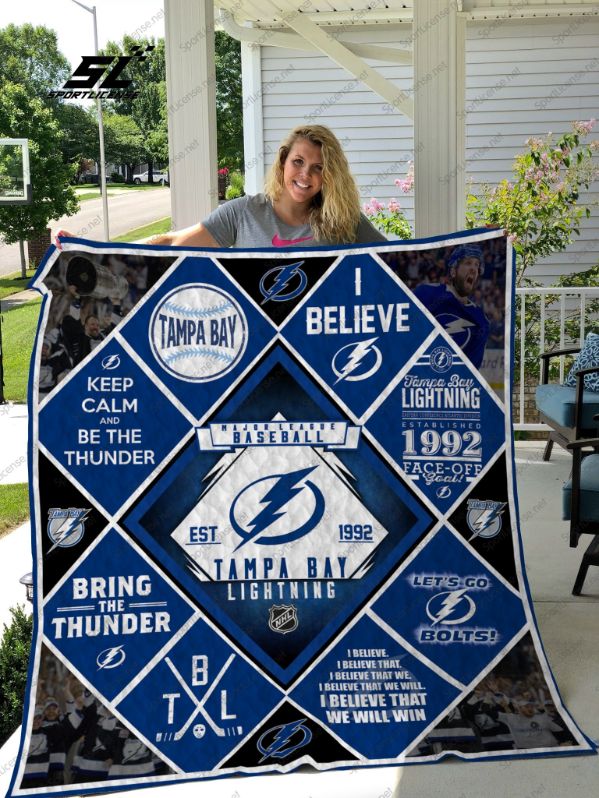 Tampa Bay Lightning Bring The Thunder Baseball Quilt Blanket - Baseball Quilt Bedding Set