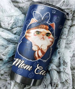 Tampa Bay Lightning NHL Tumbler: Cat Mom Tumbler with NHL Logo, Perfect for Dedicated Fans