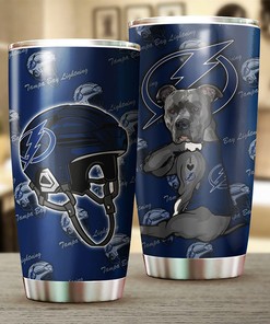 Tampa Bay Lightning NHL Tumbler: Funny Dog Design Tumbler for NHL Fans, Perfect for Game Nights