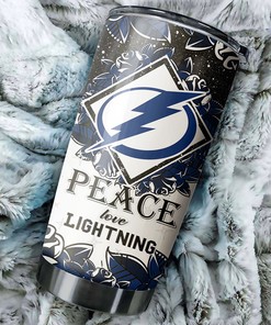 Tampa Bay Lightning NHL Tumbler - Peace and Love with this NHL Tumbler