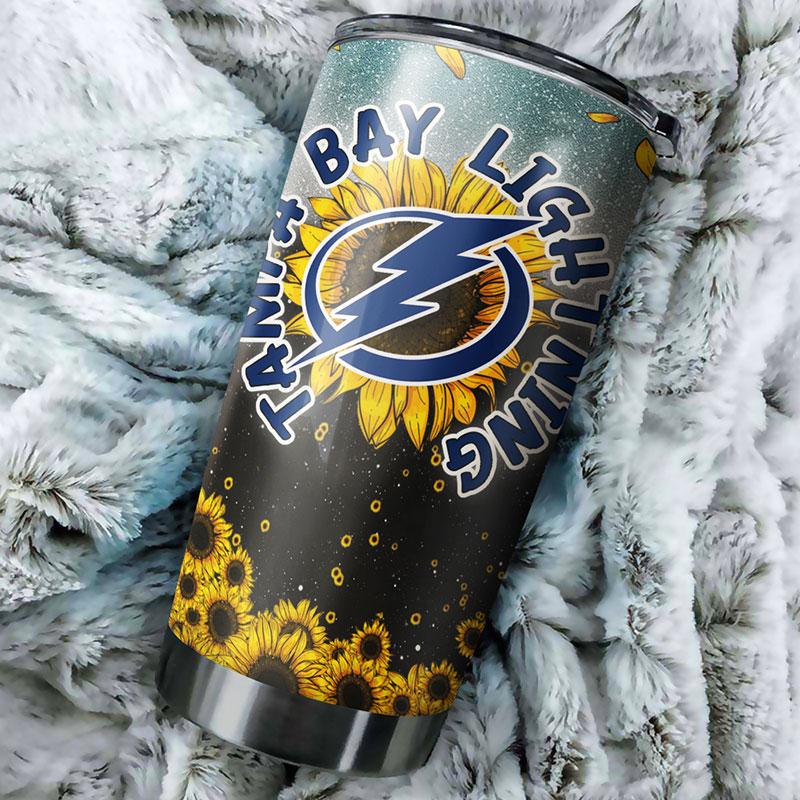 Tampa Bay Lightning NHL Tumbler with Sunflower Design - Perfect for Sports Enthusiasts - Image 2