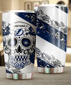 Tampa Bay Lightning NHL Tumbler with a Unique Skull Design