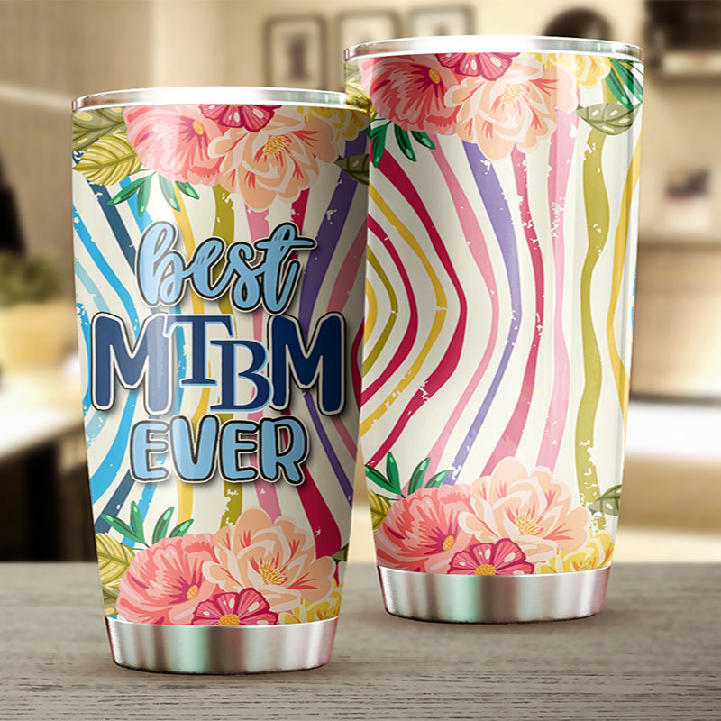 Tampa Bay Rays MLB Tumbler for Best Mom Ever with Flower Design and MLB Logo - Image 2