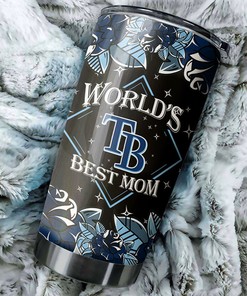 Tampa Bay Rays MLB Tumbler for World's Best Moms with personalized design and MLB logo