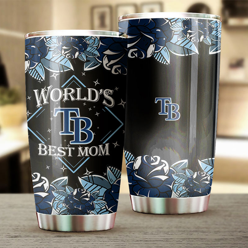 Tampa Bay Rays MLB Tumbler for World's Best Moms with personalized design and MLB logo - Image 2