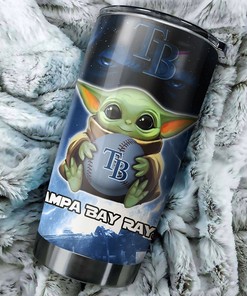 Tampa Bay Rays MLB Tumbler with Baby Yoda Design for Baseball Fans