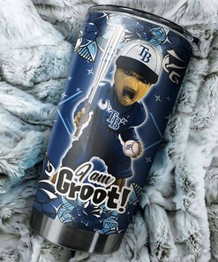 Tampa Bay Rays MLB Tumbler with Marvel's "I Am Groot" Personalization for Baseball Fans