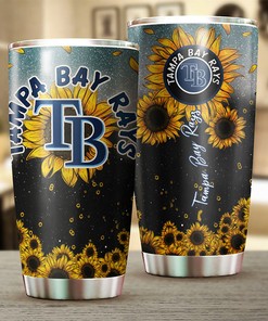 Tampa Bay Rays Sunflower MLB Tumbler with Vibrant Flowers
