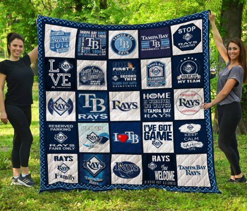 Tampa Bay Rays Tbr Quilt Blanket with Baseball Theme