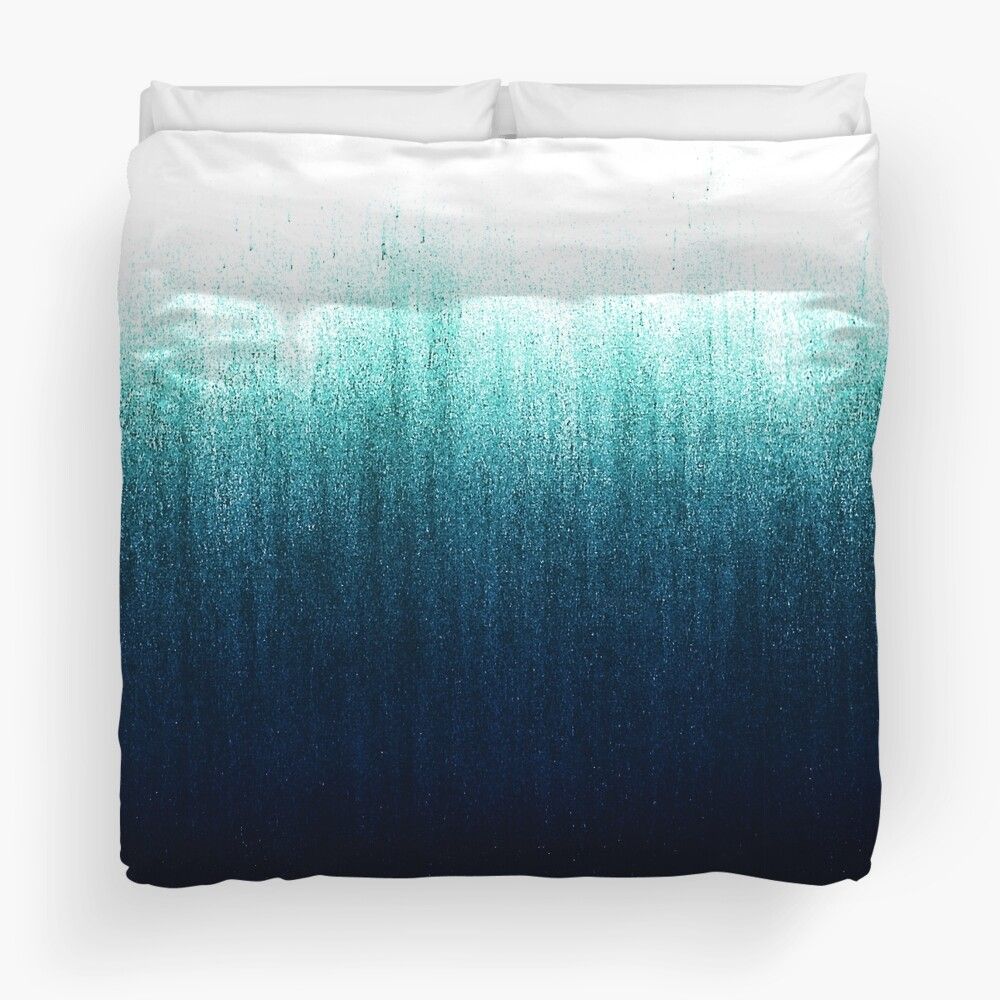 Teal Ombre Duvet Cover Bedding Set - Complete Quilt Bed Set for Queen Size Bed