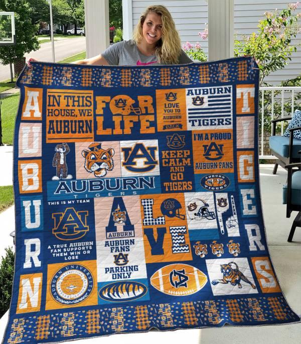 Team Auburn Tigers Quilt Blanket Showcasing Love For The Team