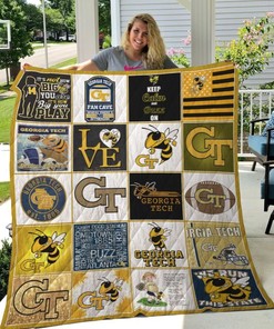 Team Georgia Tech Yellow Jackets NCAA Quilt Bedding Set with Sporty Design
