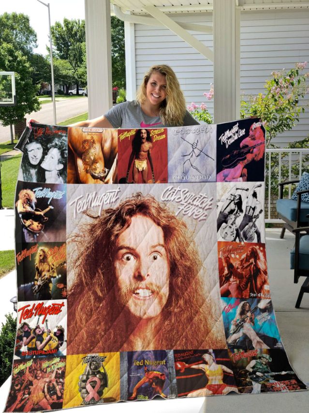 Ted Nugent Albums Quilt Blanket for Guitar Lovers